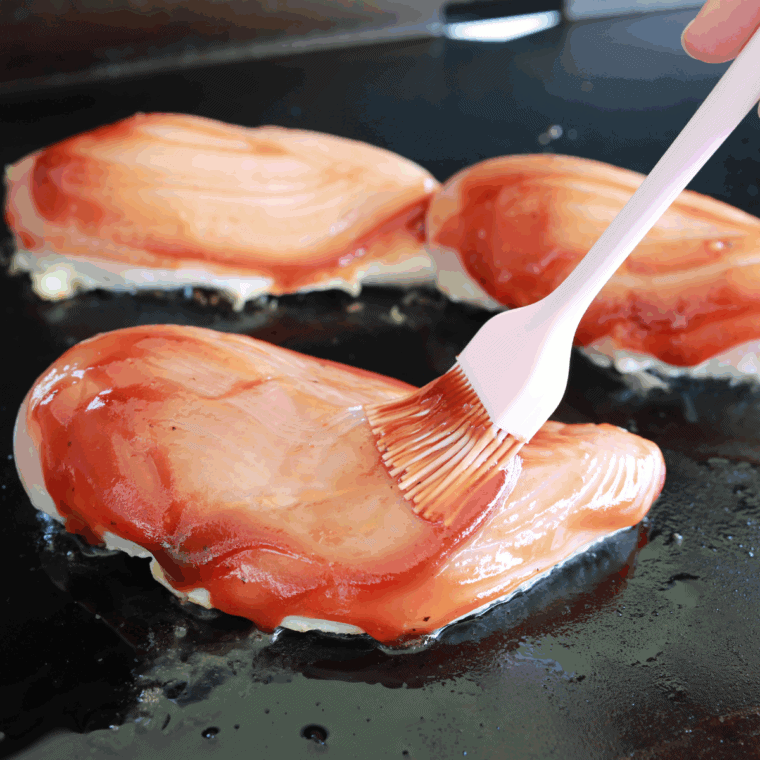 Grilling the BBQ Chicken Breasts.