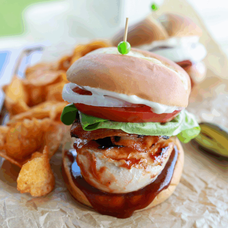Applebee’s Honey BBQ Chicken Sandwich Copycat Recipe on kitchen table.