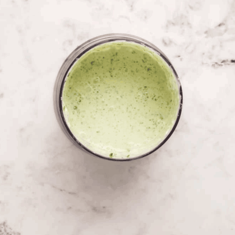 Blend well, until the mixture and sauce is smooth.