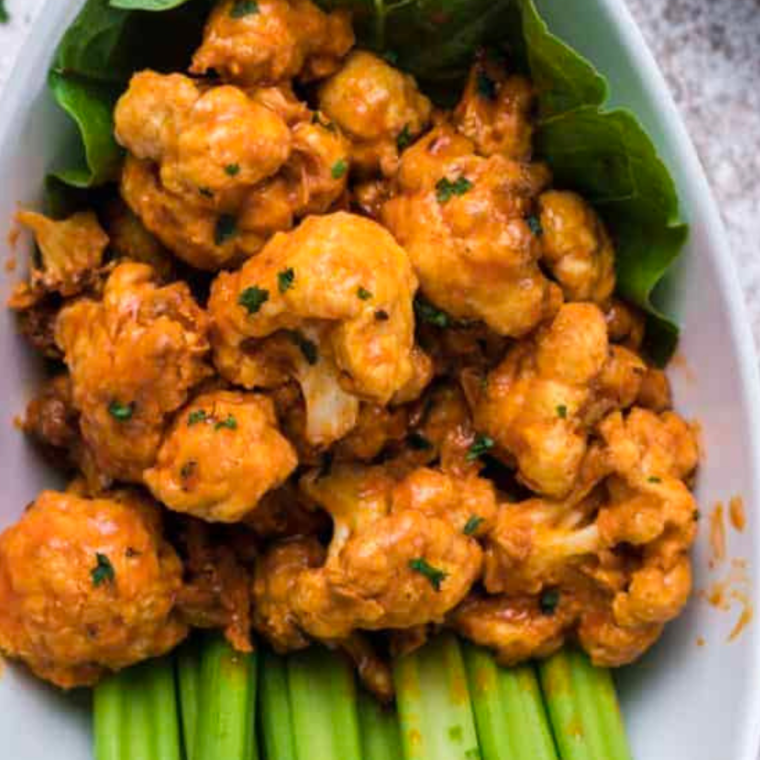 Frozen Buffalo Cauliflower in Air Fryer