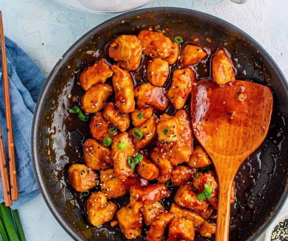 How To Cook Air Fryer General Tso's Chicken Recipe Sauce in pan