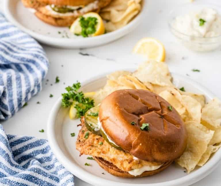 Air Fryer Copycat Popeyes Cajun Flounder Sandwich Fork To Spoon