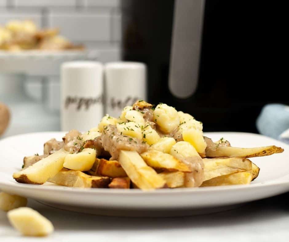 Air Fryer Poutine on Plate