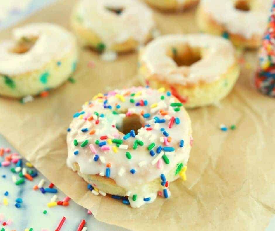 Air Fryer Easy Funfetti Cake Mix Donuts