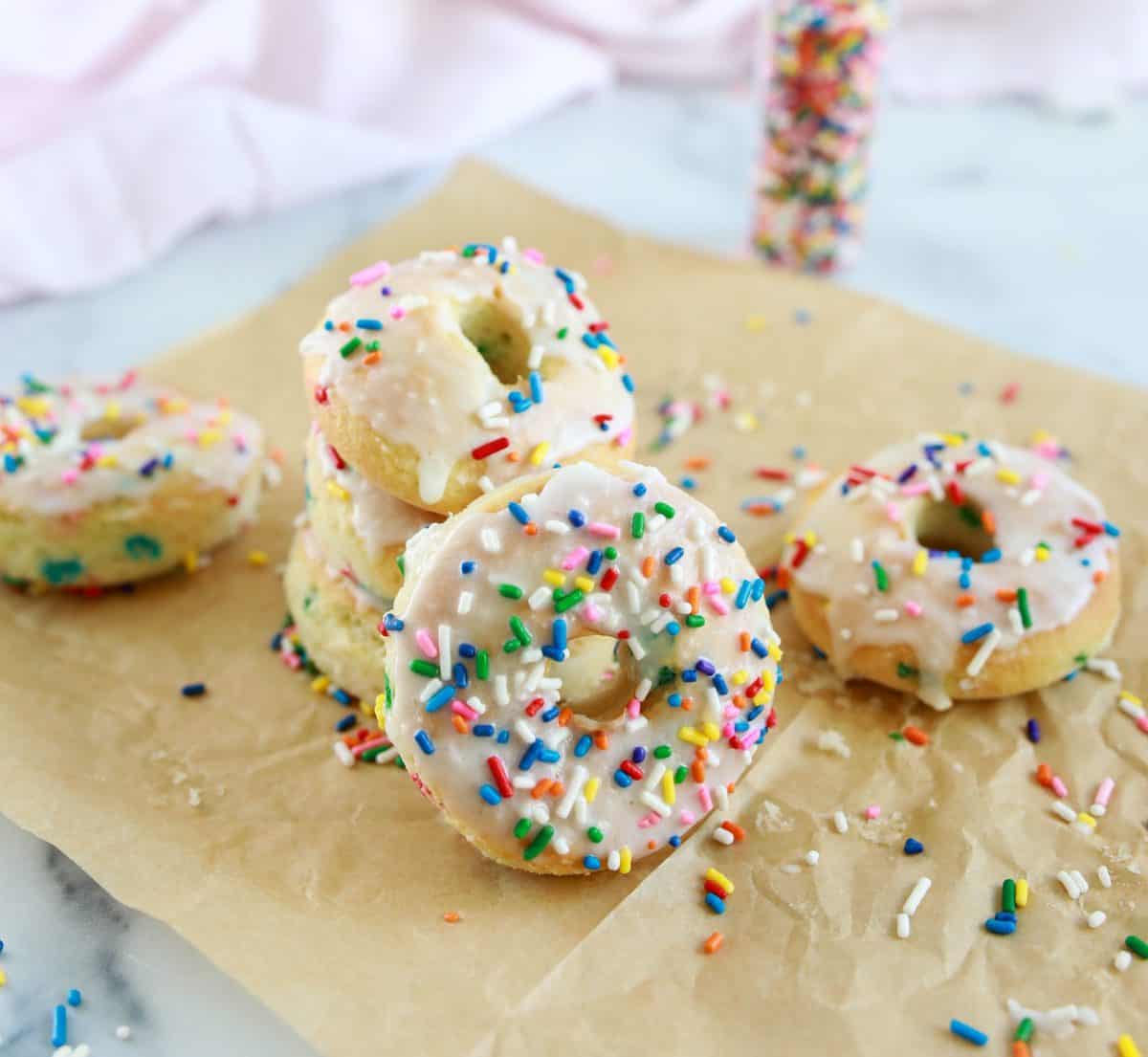 Air Fryer Easy Funfetti Cake Mix Donuts Fork To Spoon