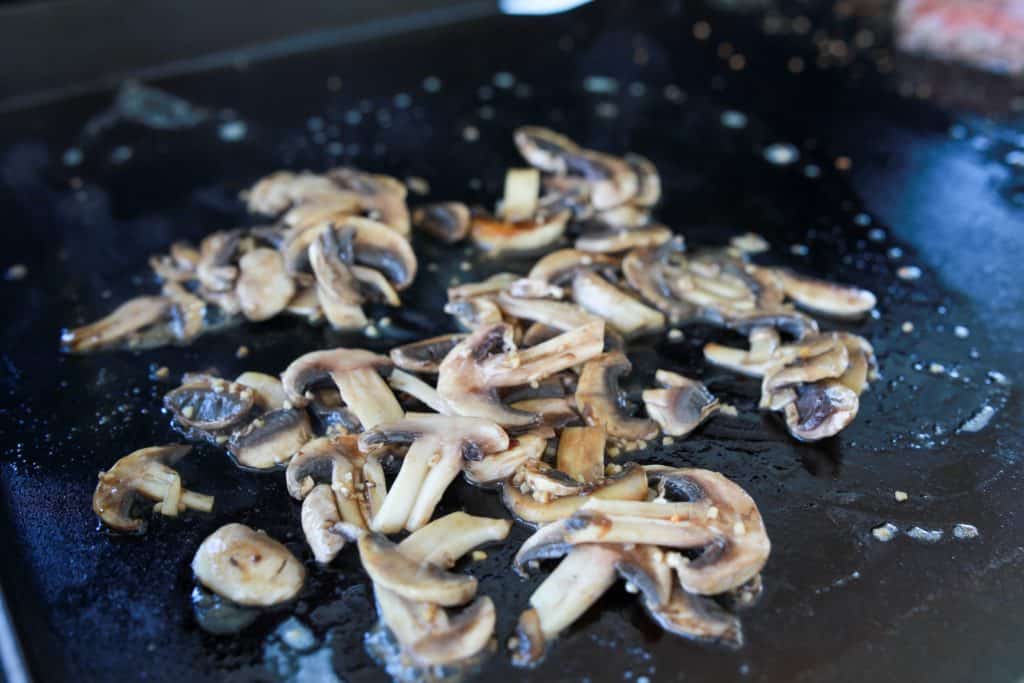 Mushrooms on Blackstone Griddle