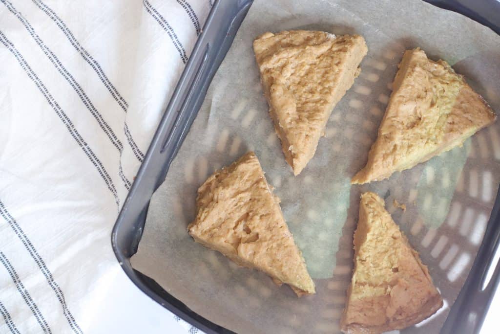 Pumpkin Scones in Air Fryer Basket