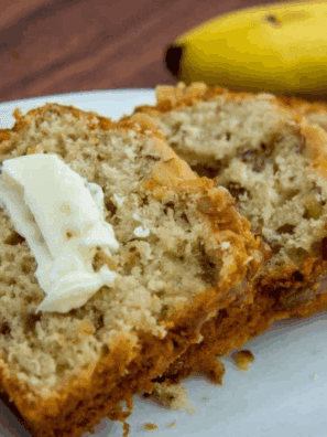 Air Fryer Banana Walnut Pound Cake
