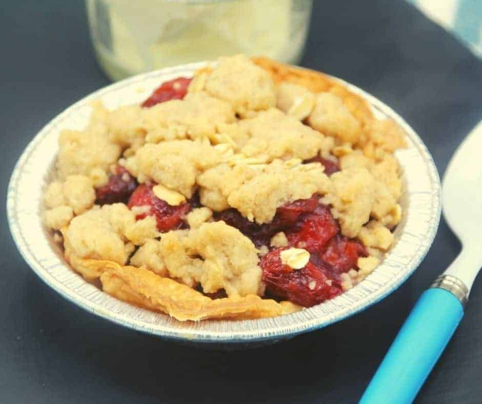 Air Fryer Cherry Crumb Pie