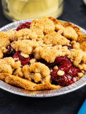 Air Fryer Cherry Crumb Pie