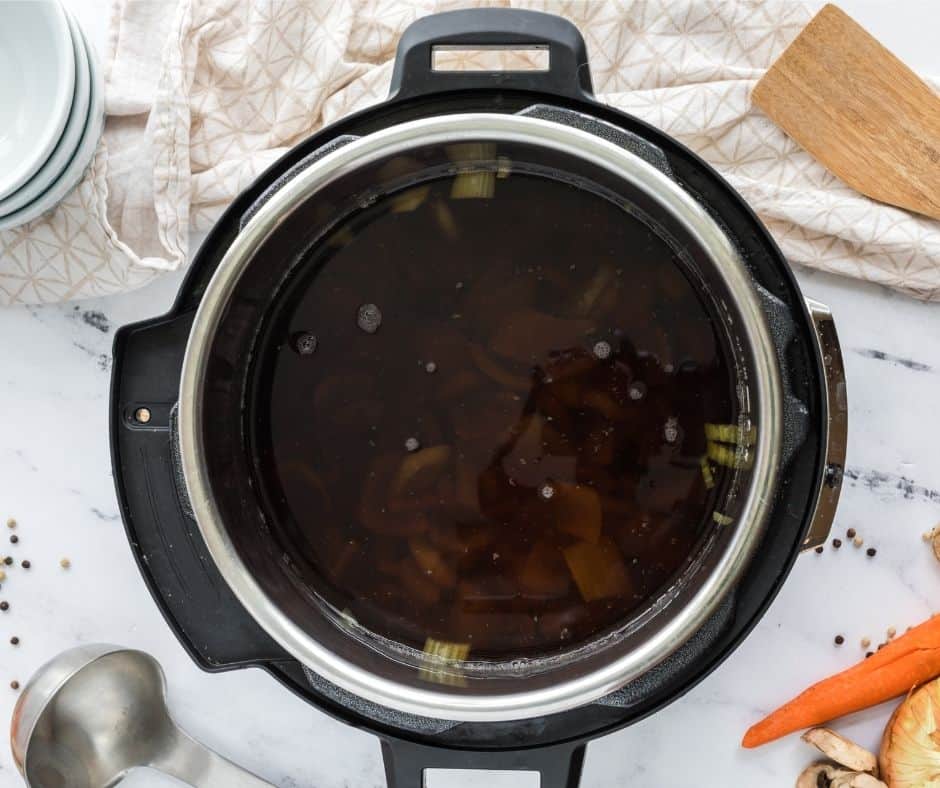 Instant Pot Vegetable Broth Stock After Natural Release