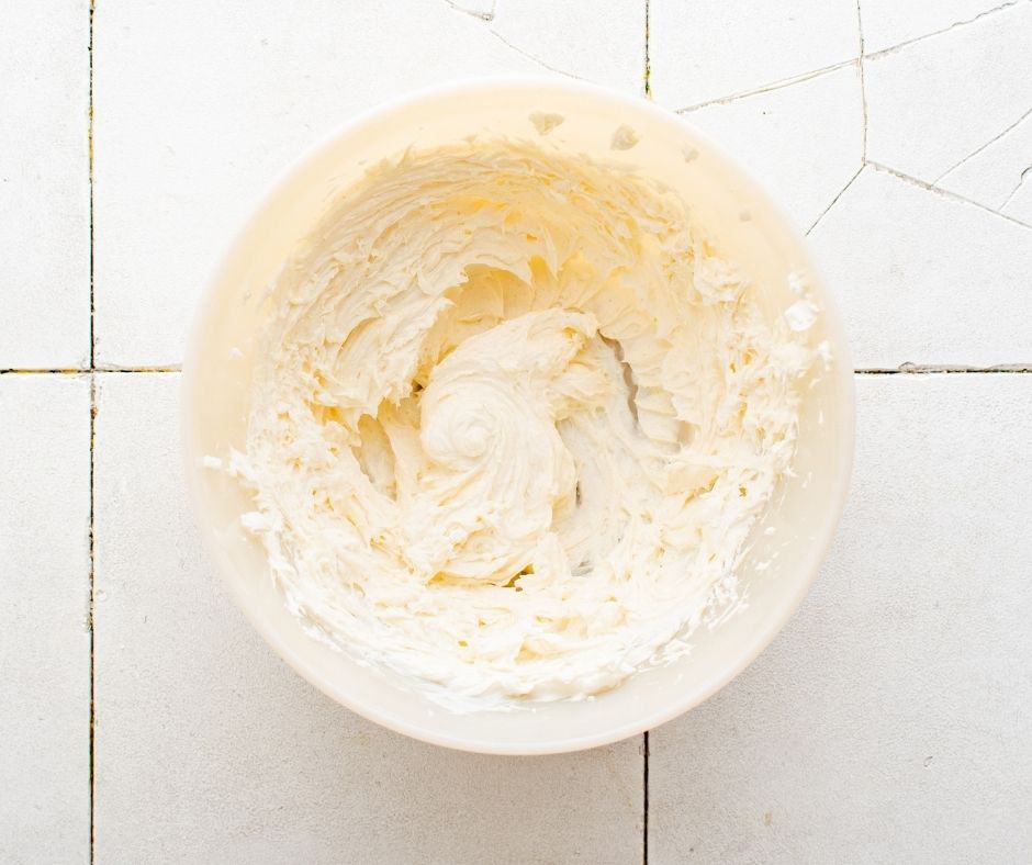 Cream Cheese in Bowl Mixed