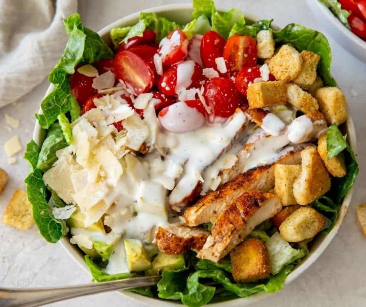 Air Fryer Grilled Chicken Caesar Salad
