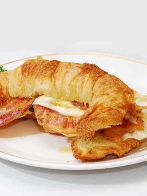 Air Fryer Bacon Egg and Cheese Croissant Sandwiches
