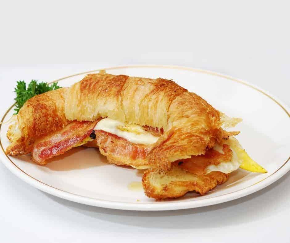 Air Fryer Bacon Egg and Cheese Croissant Sandwiches