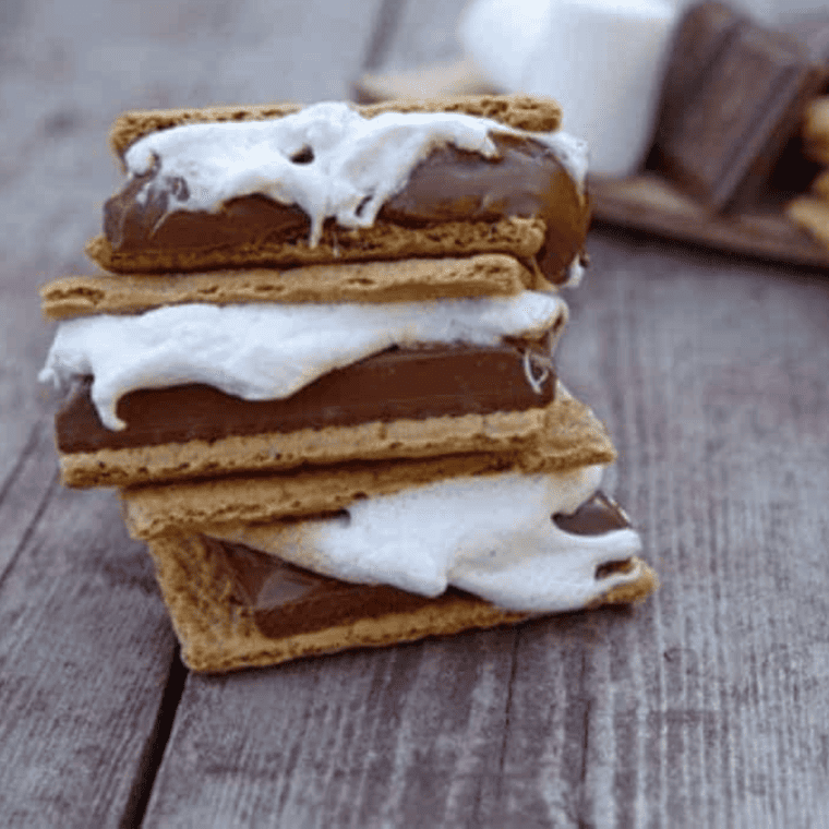 stack of air fryer s'mores