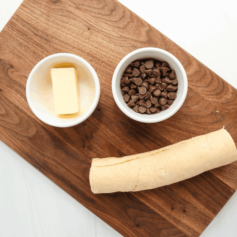 Ingredients needed for Arby’s Chocolate Turnovers Recipe on kitchen table.