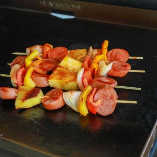 Blackstone Griddle Hawaiian Kielbasa Kabobs Fork To Spoon
