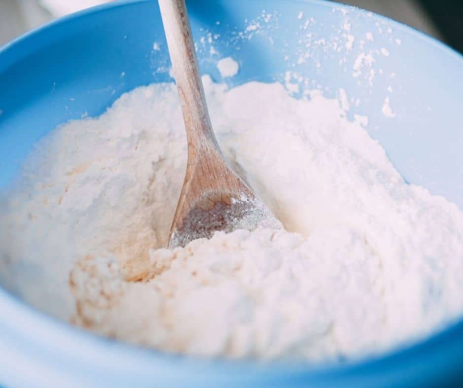 Mix dry ingredients in a large bowl