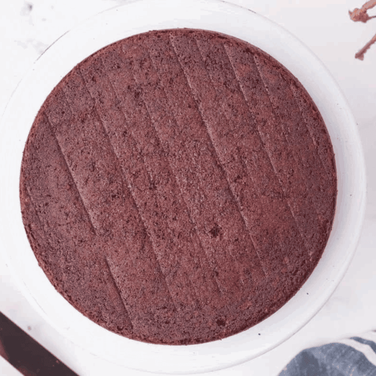 Cooked Cheesecake Factory Linda’s Fudge Cake Recipe (Copycat Version) on kitchen table.