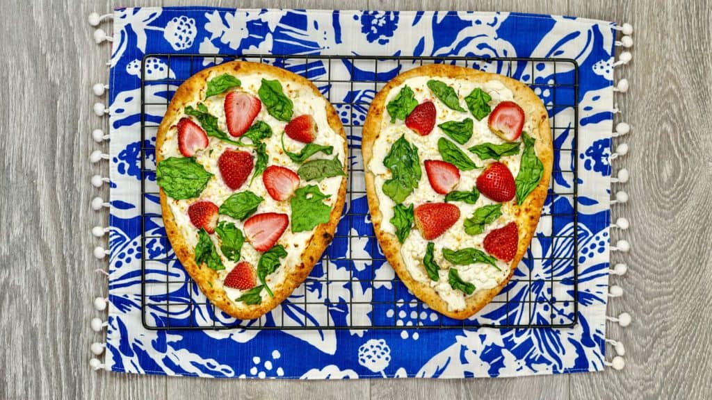 If you're in the mood for something light, yet satisfying, then this air fryer strawberry, spinach, ricotta and goat cheese flat bread is perfect! It's easy to make and only requires a few ingredients. Plus, it's a great way to use up leftovers. So give it a try today!