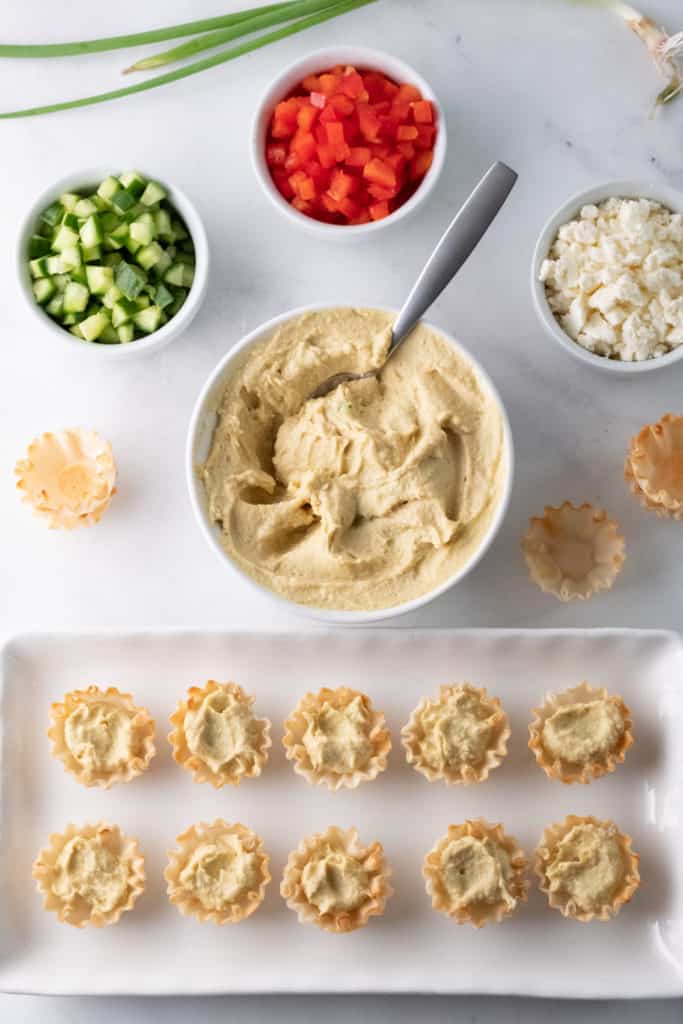 Ingredients Needed For Air Fryer Hummus Phyllo Cups