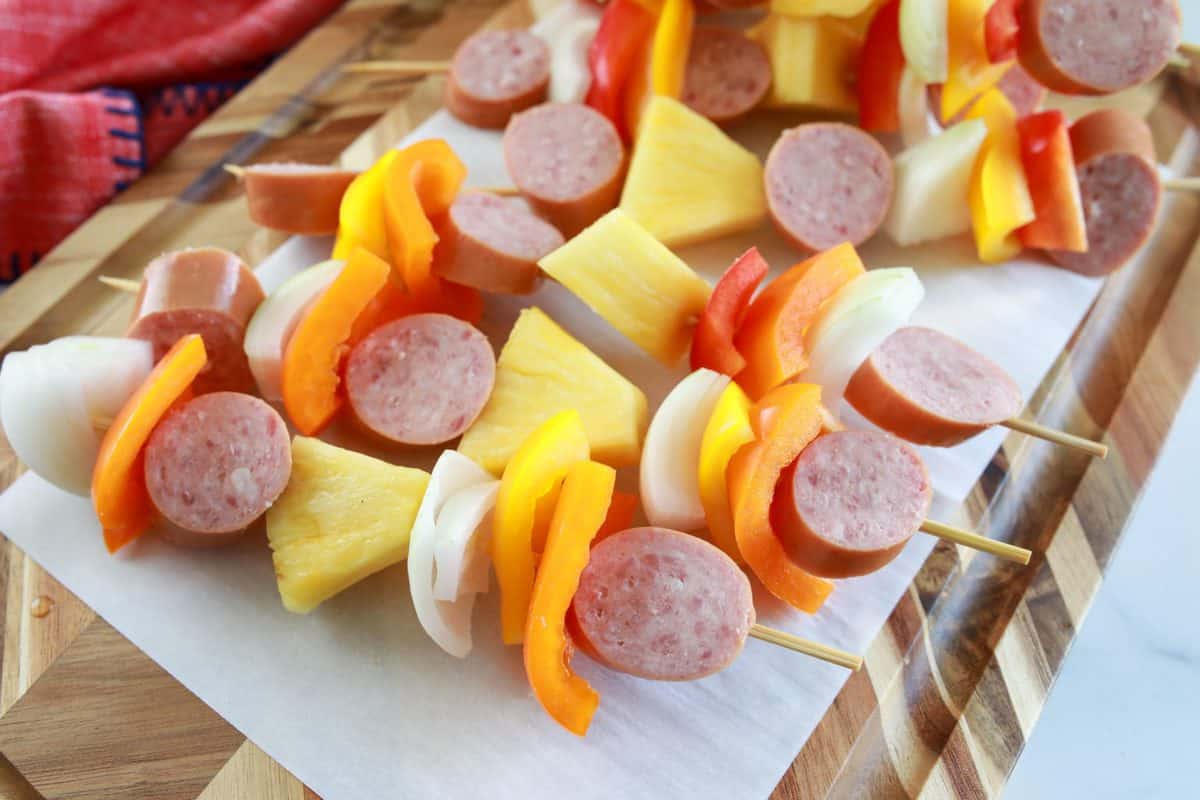 Blackstone Griddle Hawaiian Kielbasa Kabobs Fork To Spoon
