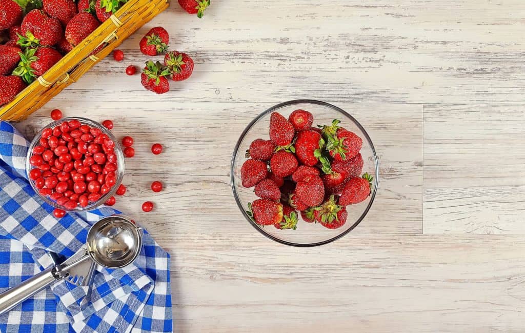 Fresh Strawberries On Cutting Board