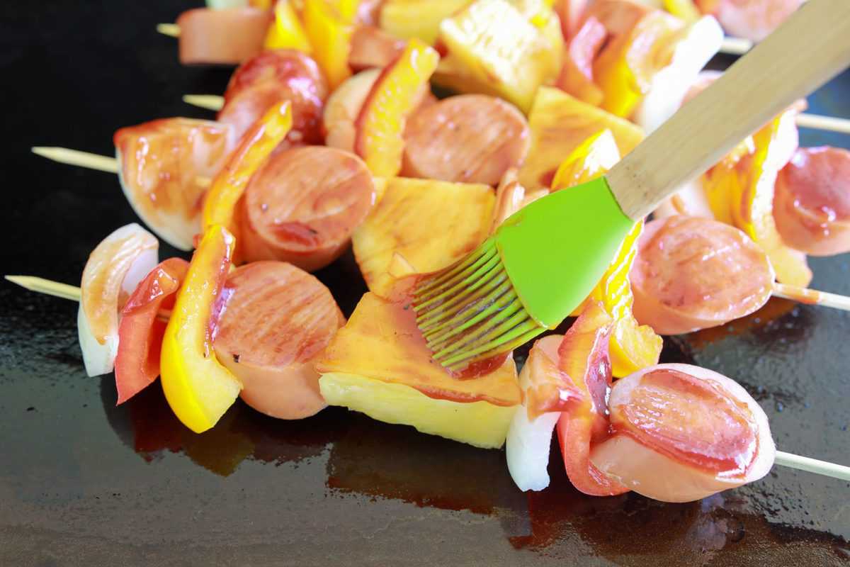Blackstone Griddle Hawaiian Kielbasa Kabobs Fork To Spoon