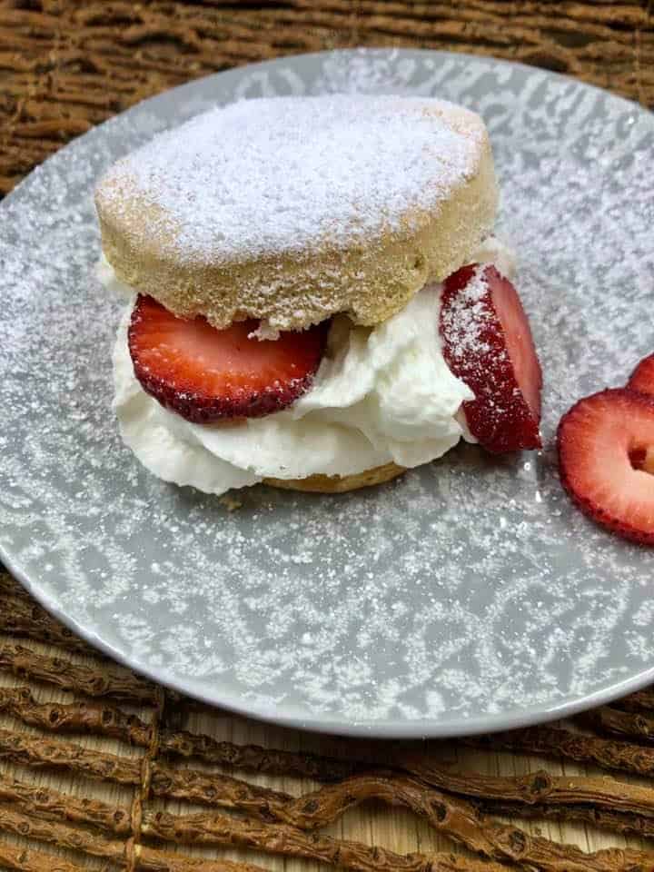 Air Fryer Biscuit Strawberry Shortcake