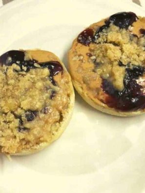 Air Fryer Peanut Butter & Jelly Streusel English Muffins