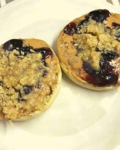 Air Fryer Peanut Butter & Jelly Streusel English Muffins