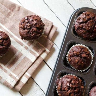 Air Fryer Double Chocolate Chip Muffins