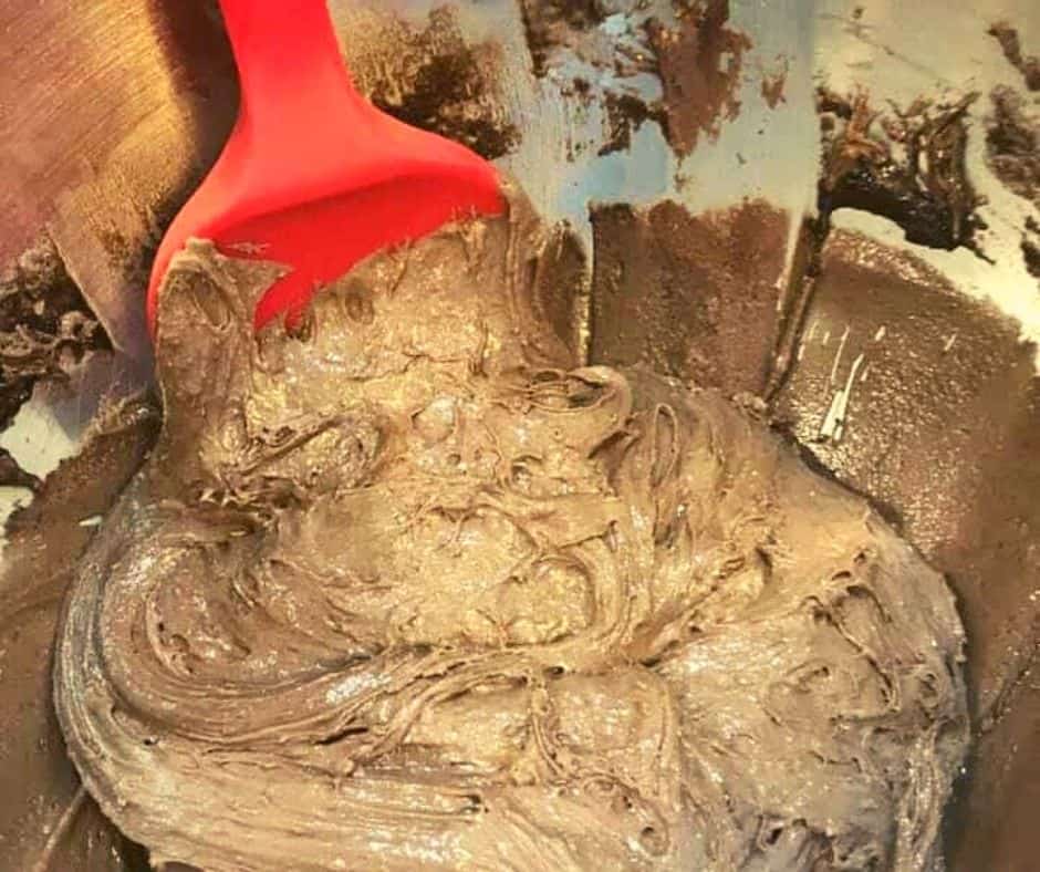 Chocolate Cake Batter in Mixing Bowl