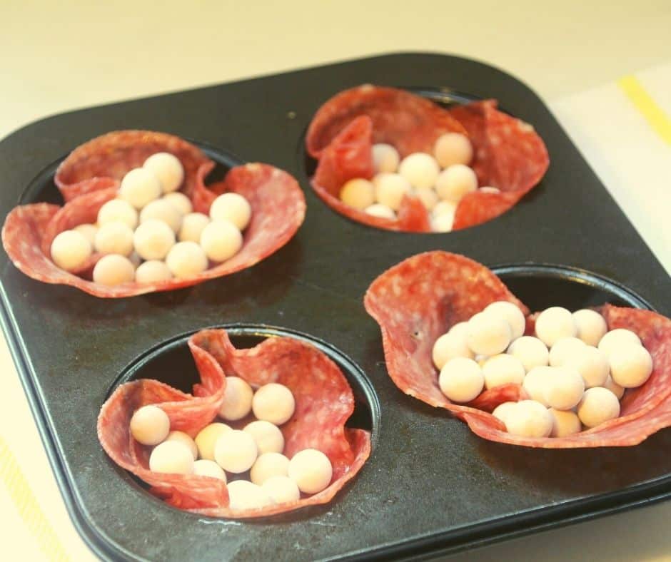 Salami in Muffin Tins With Pie Weights