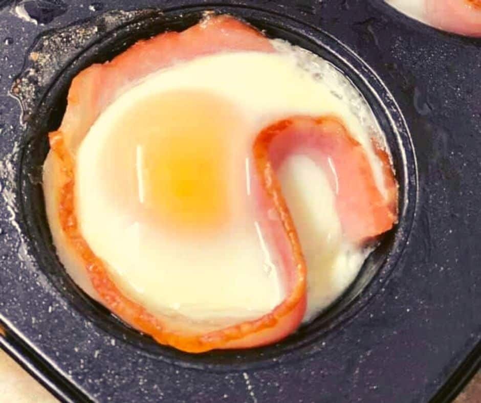 Air Fryer Canadian Bacon Egg Cups