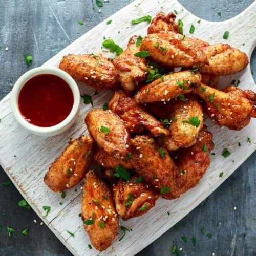 Air Fryer Chinese Salt and Pepper Chicken Wings Fork To Spoon