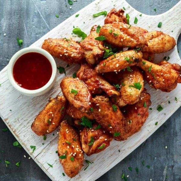 Air Fryer Chinese Salt and Pepper Chicken Wings Fork To Spoon