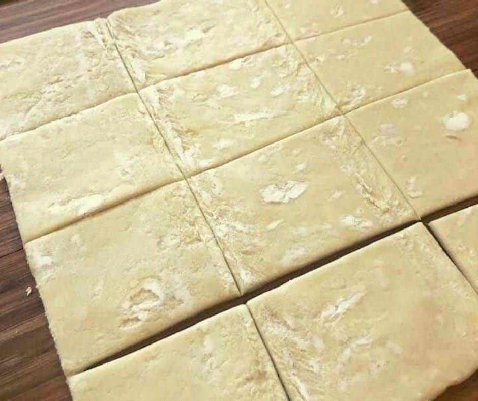Cut your puff pastry into squares