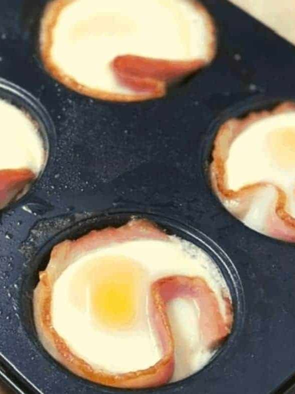 Air Fryer Ham and Cheese Egg Cups - Fork To Spoon