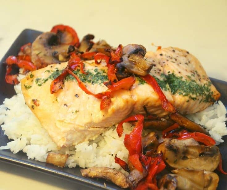 Air Fryer Salmon With Mushroom Sauce