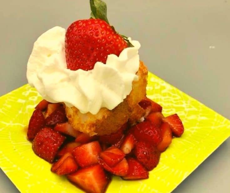 Air Fryer Grilled Strawberry Angel Food Cake