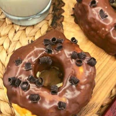 Air Fryer Chocolate Glazed Puff Pastry Donuts