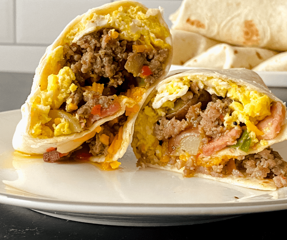 Air Fryer Loaded Breakfast Burrito