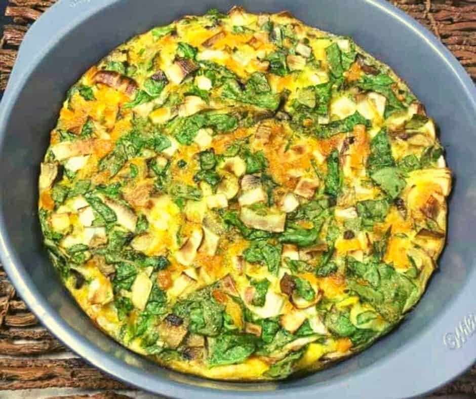 Air Fryer Loaded Veggie Cheese Frittata - Fork To Spoon