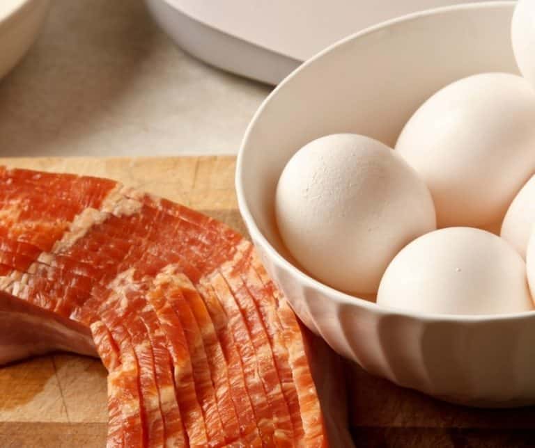 Air Fryer Sausage, Bacon, and Egg Sandwich Fork To Spoon