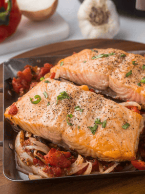 Air Fryer Salmon With Mushroom Sauce