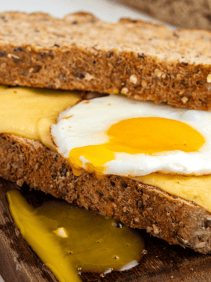 Air Fryer Sausage, Bacon, and Egg Sandwich