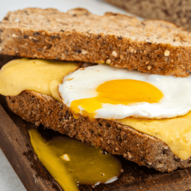 Air Fryer Sausage, Bacon, and Egg Sandwich