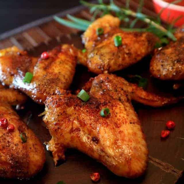 Air Fryer Dry Rubbed Chicken Wings Fork To Spoon